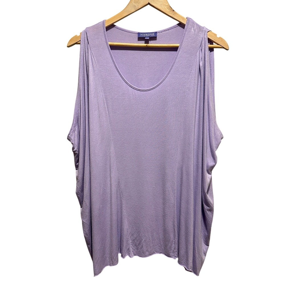 Vivienne Tam Swing Tank Blouse Womens Small‎ Purple Drape Sleeve Casual Luxury